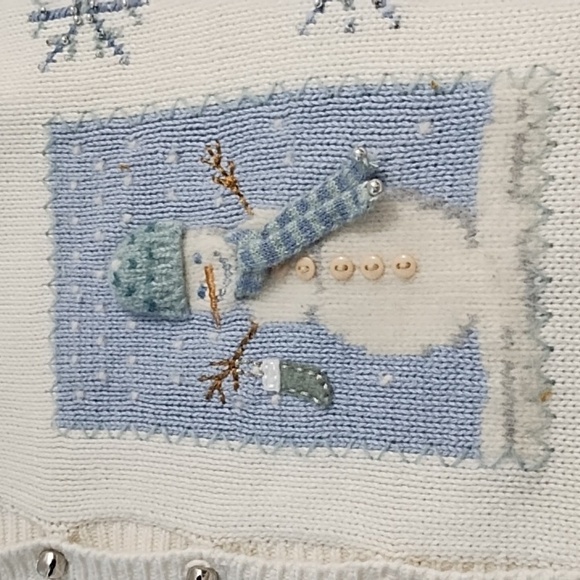 Marisa Christina1X Winter Jingle Bells Pastel Holiday Cardigan Winter Sweater - Picture 10 of 17